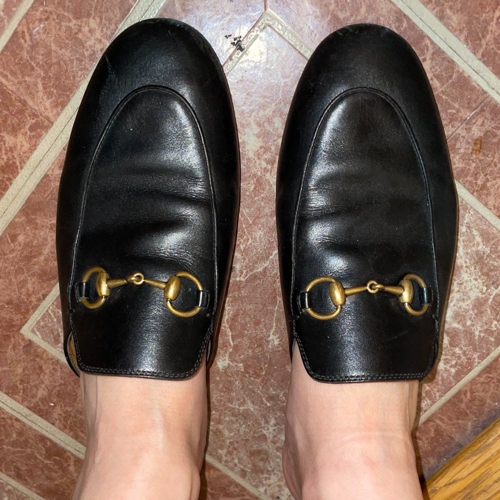 Gucci Princetown Leather Slipper in Black